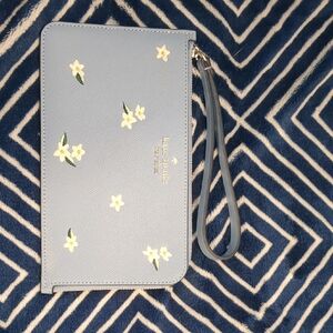 Kate Spade Light Blue Floral Wristlet